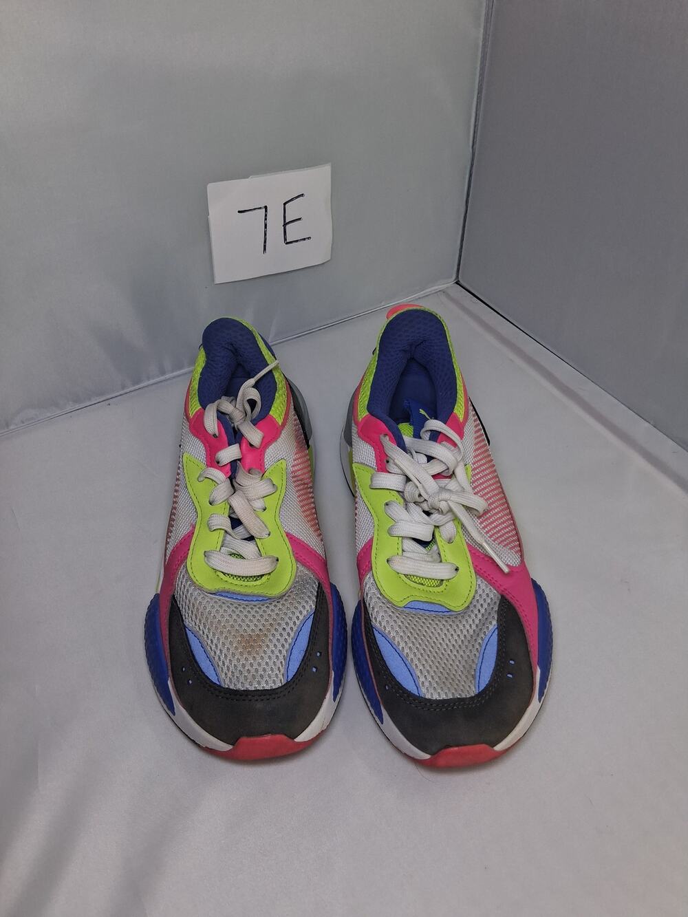 7E Puma RS-X Toys Pink Blue Green Women's Size 9 Running Shoe